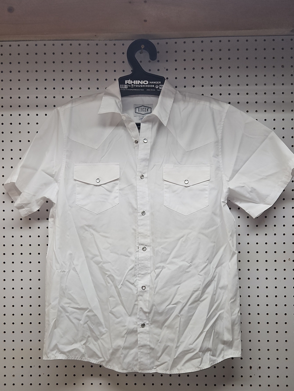 Men's White Short-Sleeve Button-Up Shirt